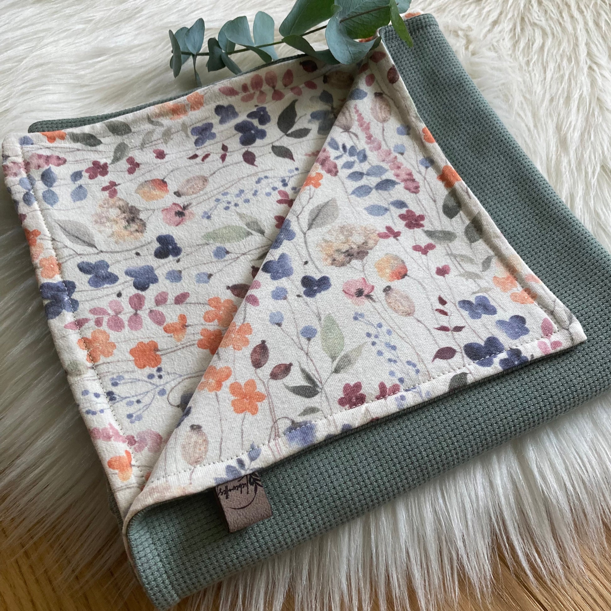 Babydecke Blumen Waffeljersey - Main Image